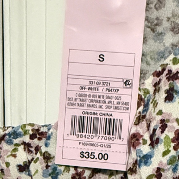 Wild Fable Backless Floral Dress - White, blues, pink, and maroon colors. Size S - Picture 4 of 8